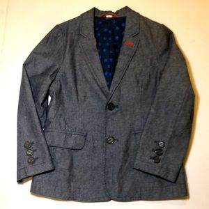 Mini Boden Boys Chambray Blazer Age 6-7 Like New